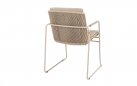 Beżowe krzesło ogrodowe stołowe PARMA 4SO konstrukcja stal i sznurek polipropylenowy