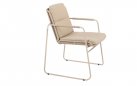 Beżowe krzesło ogrodowe stołowe PARMA 4SO konstrukcja stal i sznurek polipropylenowy
