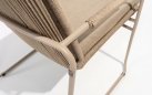 Beżowe krzesło ogrodowe stołowe PARMA 4SO konstrukcja stal i sznurek polipropylenowy