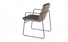 Grafitowo-beżowe Krzesło ogrodowe stołowe PARMA 4SO konstrukcja stal i sznurek polipropylenowy