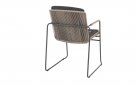 Grafitowo-beżowe Krzesło ogrodowe stołowe PARMA 4SO konstrukcja stal i sznurek polipropylenowy