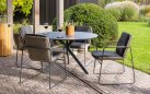 Grafitowo-beżowe krzesło ogrodowe stołowe PARMA 4SO ze stołem LOCARNO