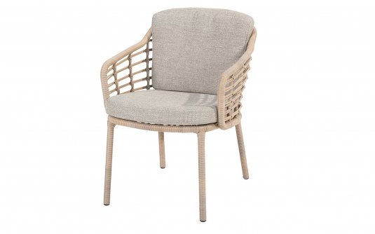 Beżowe krzesło ogrodowe z poduszkami COMO 4SO beżowe 