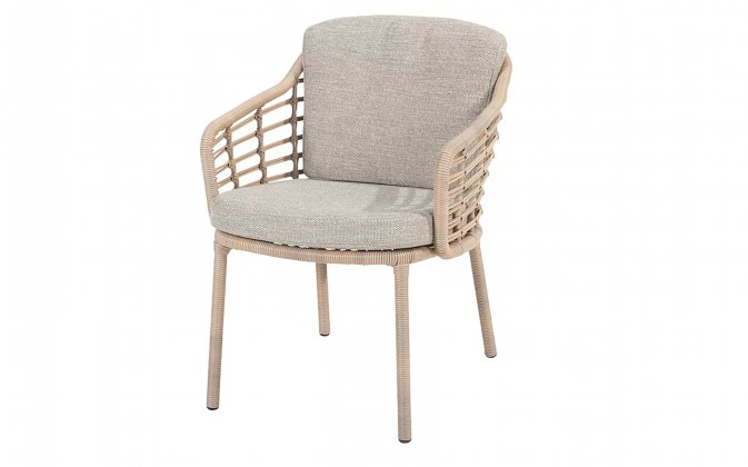 Beżowe krzesło ogrodowe z poduszkami COMO 4SO beżowe 