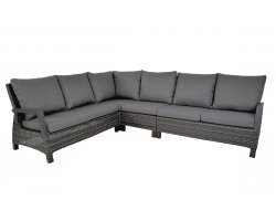 Wysoki narożnik ogrodowy technorattan grafitowy PRATO Forte 