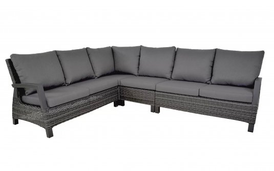 Wysoki narożnik ogrodowy technorattan grafitowy PRATO Forte 