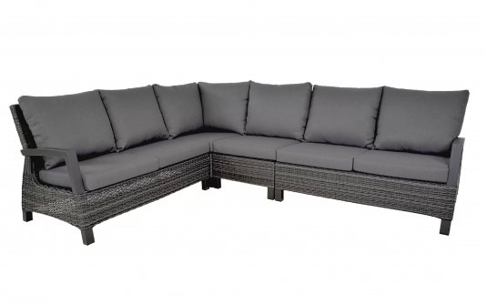 Wysoki narożnik ogrodowy technorattan grafitowy PRATO Forte 