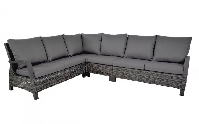 Wysoki narożnik ogrodowy technorattan grafitowy PRATO Forte 