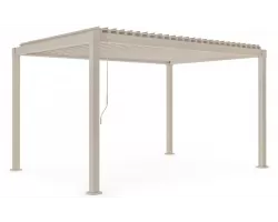 Beżowa pergola ogrodowa lamelowa Stal garda 3 x 4 m bizzotto