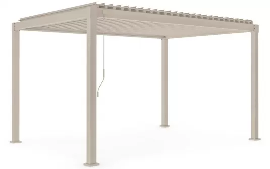 Beżowa pergola ogrodowa lamelowa Stal garda 3 x 4 m bizzotto