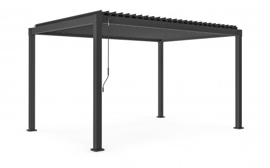 Grafitowe zadaszenie na taras 400 x 300 cm GARDA stal malowanie proszkowe