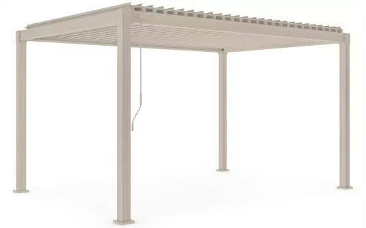 Beżowa pergola ogrodowa lamelowa Stal garda 3 x 4 m bizzotto