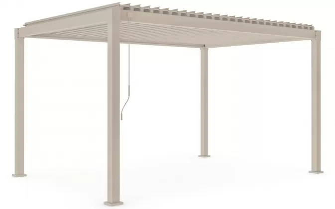 Beżowa pergola ogrodowa lamelowa Stal garda 3 x 4 m bizzotto