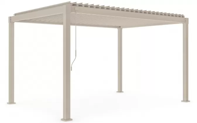 Beżowa pergola ogrodowa lamelowa Stal garda 3 x 4 m bizzotto