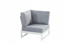 Modułowy narożnik ogrodowy aluminiowy biały teak MATISSE 4SO