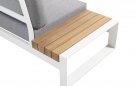 Modułowy narożnik ogrodowy aluminiowy biały teak MATISSE 4SO