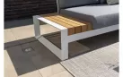 Modułowy narożnik ogrodowy aluminiowy biały teak MATISSE 4SO
