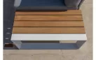 Modułowy narożnik ogrodowy aluminiowy biały teak MATISSE 4SO