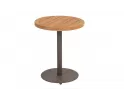Okragły stolik kawowy na taras z blatem teak śr. 45 cm VOLTOkragły stolik kawowy na taras z blatem teak śr. 45 cm VOLTA 4SO noga brązowaA 4SO noga brązowa