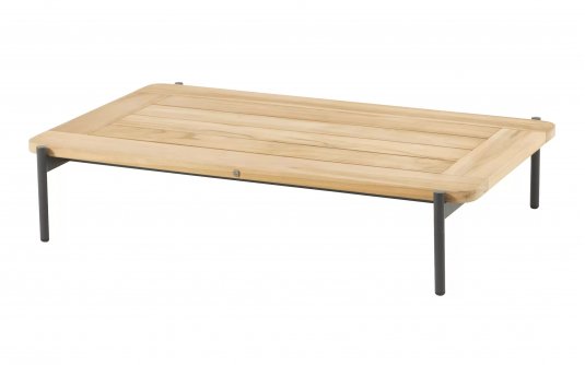 Prostokątny stolik ogrodowy kawowy 120x75 z blatem teak YOGA 4SO nogi grafitowe Prostokątny stolik ogrodowy kawowy 120x75 z blatem teak YOGA 4SO nogi grafitowe