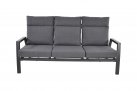 Sofa ogrodowa 3-osobowa z pochylanymi oparciami aluminiowa ciemnoszara OHIO
