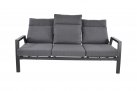 Sofa ogrodowa 3-osobowa z pochylanymi oparciami aluminiowa ciemnoszara OHIO