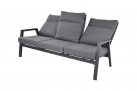 Sofa ogrodowa 3-osobowa z pochylanymi oparciami aluminiowa ciemnoszara OHIO