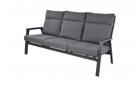Sofa ogrodowa 3-osobowa z pochylanymi oparciami aluminiowa ciemnoszara OHIO Sofa ogrodowa 3-osobowa z pochylanymi oparciami aluminiowa ciemnoszara OHIO