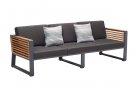 Sofa ogrodowe wypoczynkowa NEW YORK aluminiowe ciemnoszare teak 