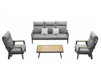 Zestaw wypoczynkowy na taras aluminiowe antracytowy z wysokimi oparciami i odchylany mi fotelami EMOTI  2.0 higold