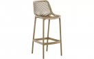 Beżowy stołek barowy hoker polipropylen AIR  z oparciem