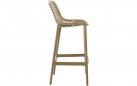 Beżowy stołek barowy hoker polipropylen AIR  z oparciem
