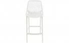 Biały stołek barowy hoker polipropylen AIR  z oparciem