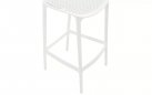 Biały stołek barowy hoker polipropylen AIR  z oparciem