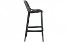 Czarny stołek barowy hoker polipropylen AIR  z oparciem