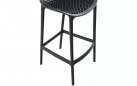 Czarny stołek barowy hoker polipropylen AIR  z oparciem