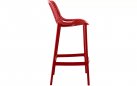 Czerwony stołek barowy hoker polipropylen AIR  z oparciem