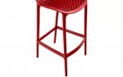 Czerwony stołek barowy hoker polipropylen AIR  z oparciem