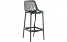 Grafitowy stołek barowy hoker polipropylen AIR  z oparciem