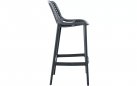 Grafitowy stołek barowy hoker polipropylen AIR  z oparciem