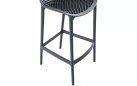 Grafitowy stołek barowy hoker polipropylen AIR  z oparciem