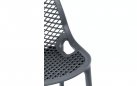 Grafitowy stołek barowy hoker polipropylen AIR  z oparciem