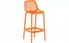 Pomarańczowy stołek barowy hoker polipropylen AIR  z oparciem
