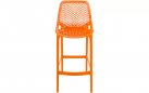 Pomarańczowy stołek barowy hoker polipropylen AIR  z oparciem