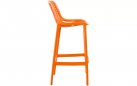 Pomarańczowy stołek barowy hoker polipropylen AIR  z oparciem