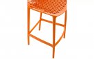 Pomarańczowy stołek barowy hoker polipropylen AIR  z oparciem