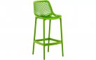 Zielony stołek barowy hoker polipropylen AIR  z oparciem