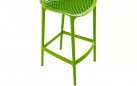 Zielony stołek barowy hoker polipropylen AIR  z oparciem