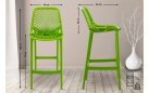 Zielony stołek barowy hoker polipropylen AIR  z oparciem