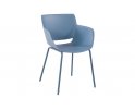 NIEBIESKIE Krzesło ogrodowe ALPE z siedziskiem polipropylen / nogi metal 